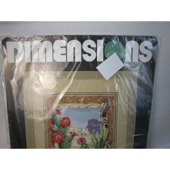 DIMENSIONS 1995 GLORIA ERIKSEN "SOUTHWEST WINDOW" NEEDLEPOINT KIT #2434 - Picture 2 of 12